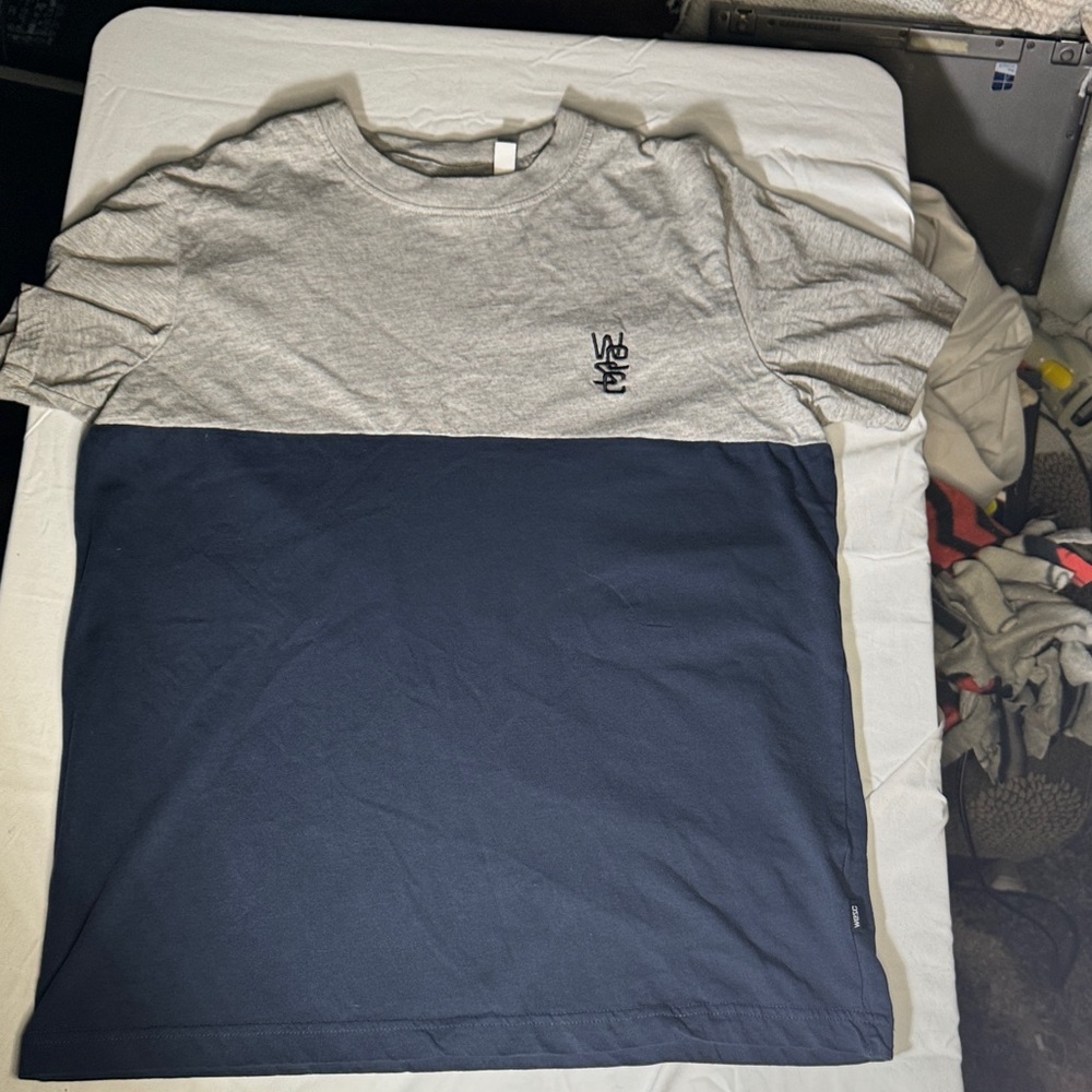 Wesc Two-Tone Gray and Blue Men's Shirt